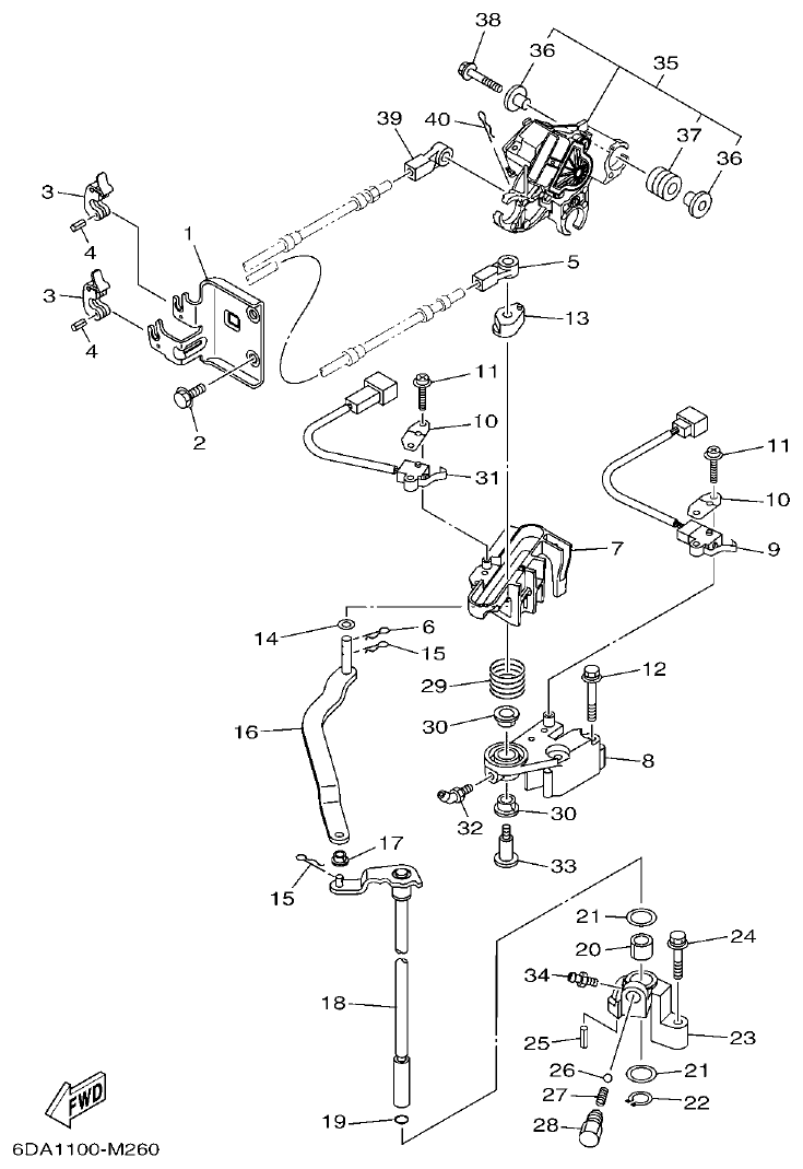 Yamaha 20 CONTROL parts diagram
